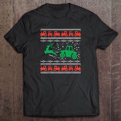 farm tractor reindeer ugly christmas shirt