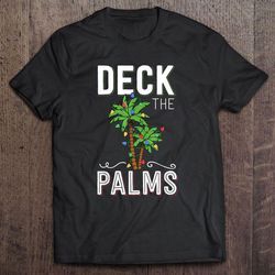 deck the palms tropical hawaii christmas palm tree gift tshirt