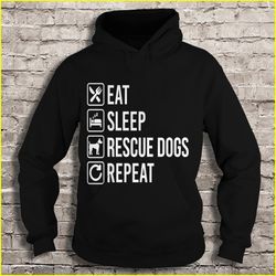 eat sleep dog rescue repeat tshirt