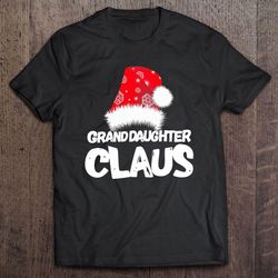 funny granddaughter claus christmas family santa red snow hat shirt