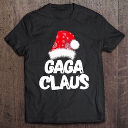 funny gaga claus christmas family santa red snow hat tee shirt
