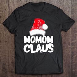 funny momom claus christmas family santa red snow hat tee shirt