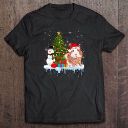 guinea pig santa hat christmas tree snowman shirt
