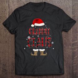 grammy claus santa plaid christmas tee t-shirt