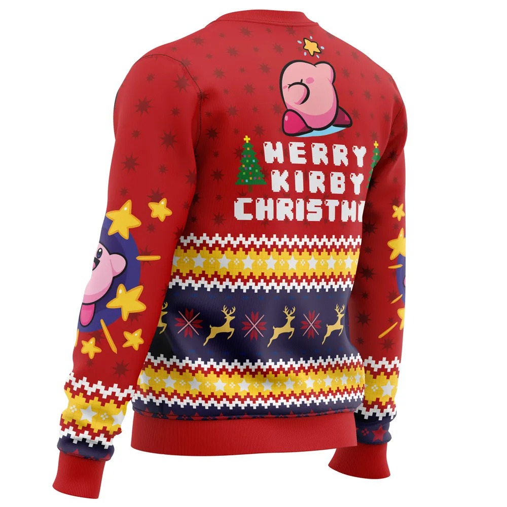 Merry Kirby Christmas Kirby All Over Print Ugly Hoodie Zip 3D Hoodie 3D Ugly Christmas Sweater 3D Fleece Hoodie