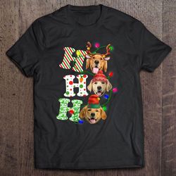 Ho Ho Ho Golden Retriever Christmas V-Neck T-Shirt
