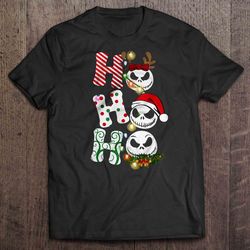 ho ho ho jack skellington santas hat christmas sweater t-shirt