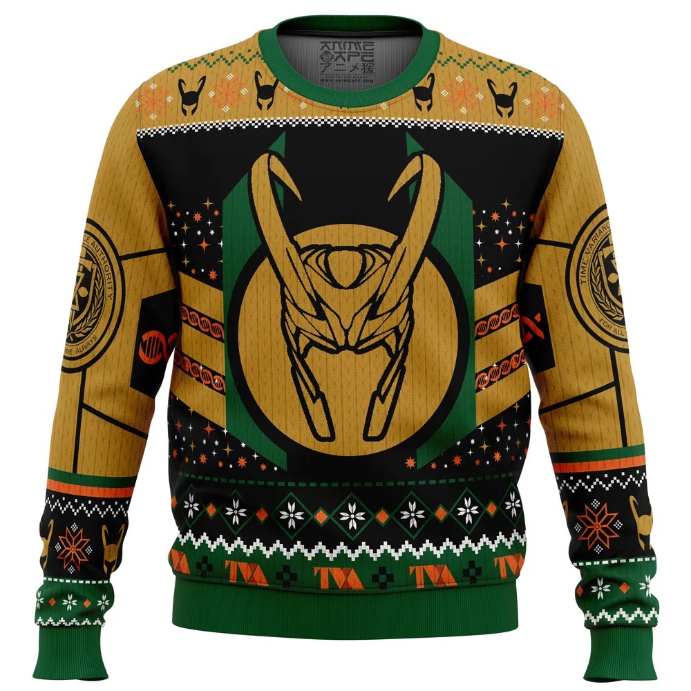 The Christmas Variant Loki All Over Print Ugly Hoodie Zip 3D Hoodie 3D Ugly Christmas Sweater 3D Fleece Hoodie