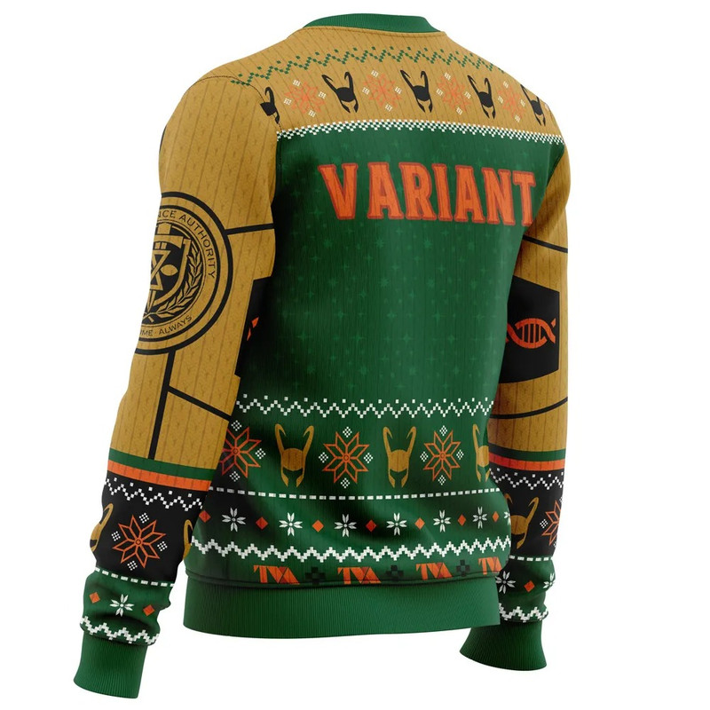 The Christmas Variant Loki All Over Print Ugly Hoodie Zip 3D Hoodie 3D Ugly Christmas Sweater 3D Fleece Hoodie