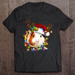 guinea pig reindeer christmas lights tshirt