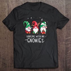 hanging with my gnomies snowflakes christmas tee t-shirt