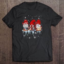 hanging with red gnomies sewing gnome christmas tshirt