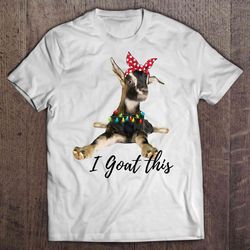i goat this bandana goat with christmas lights shirt