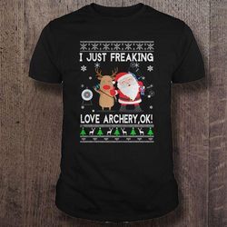 i just freaking love archery ok t-shirt