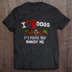 i love dogs it is people that annoy me christmas tshirt