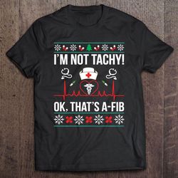 i am not tachy ok that is a-fib christmas2 v-neck t-shirt