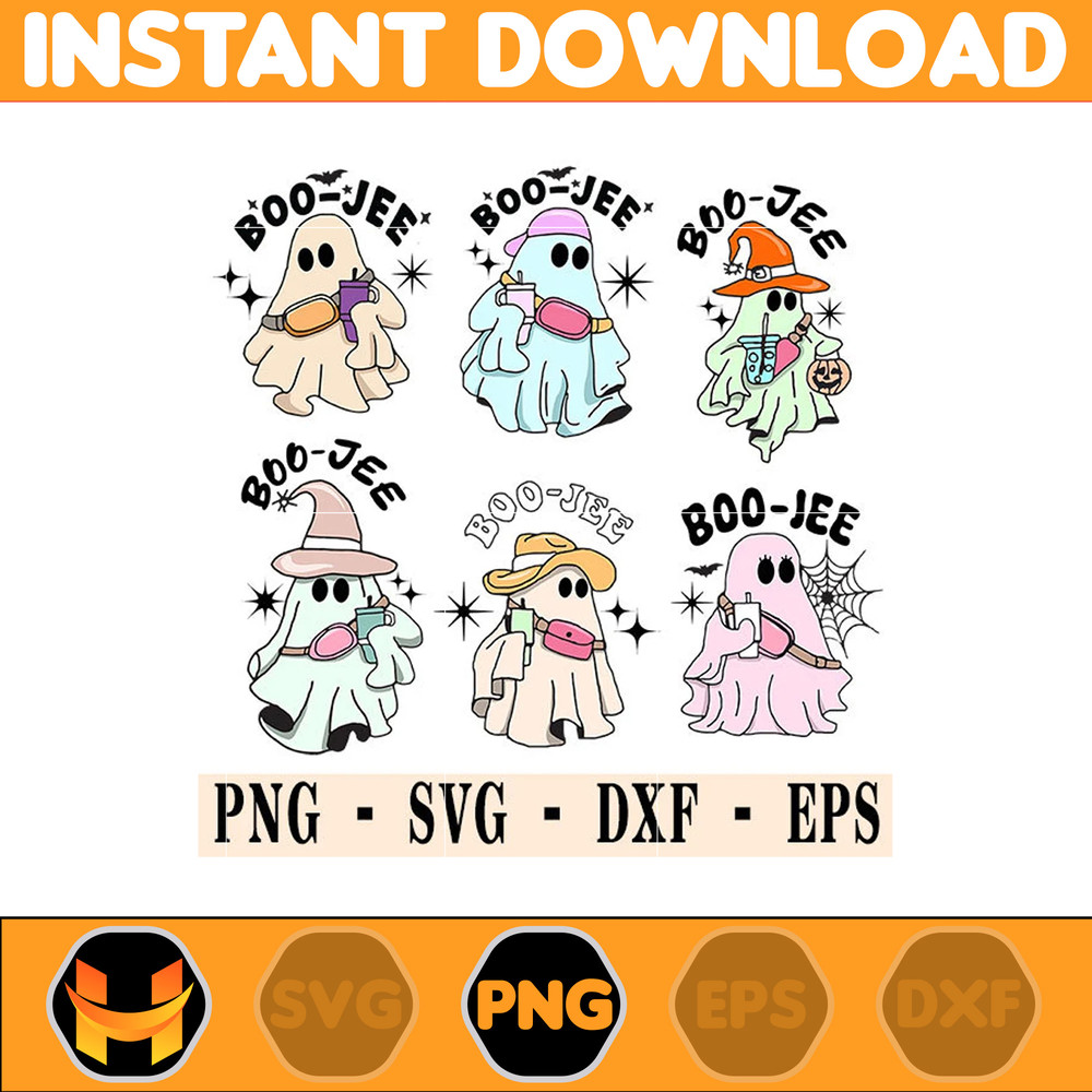 6 bundle Boo-Jee svg ,Boo jee ghost png , Boo jee PNG , funny halloween ghost Stanley Tumbler Inspired Ghost.jpg