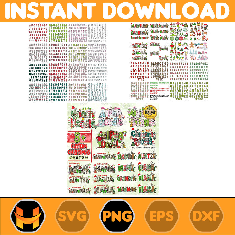 8+ Whole Christmas Alpha Doodle Png Bundle, Merry Xmas PNG, Custom Christmas Hand Drawn Design Png, Christmas Movie Characters Png.jpg