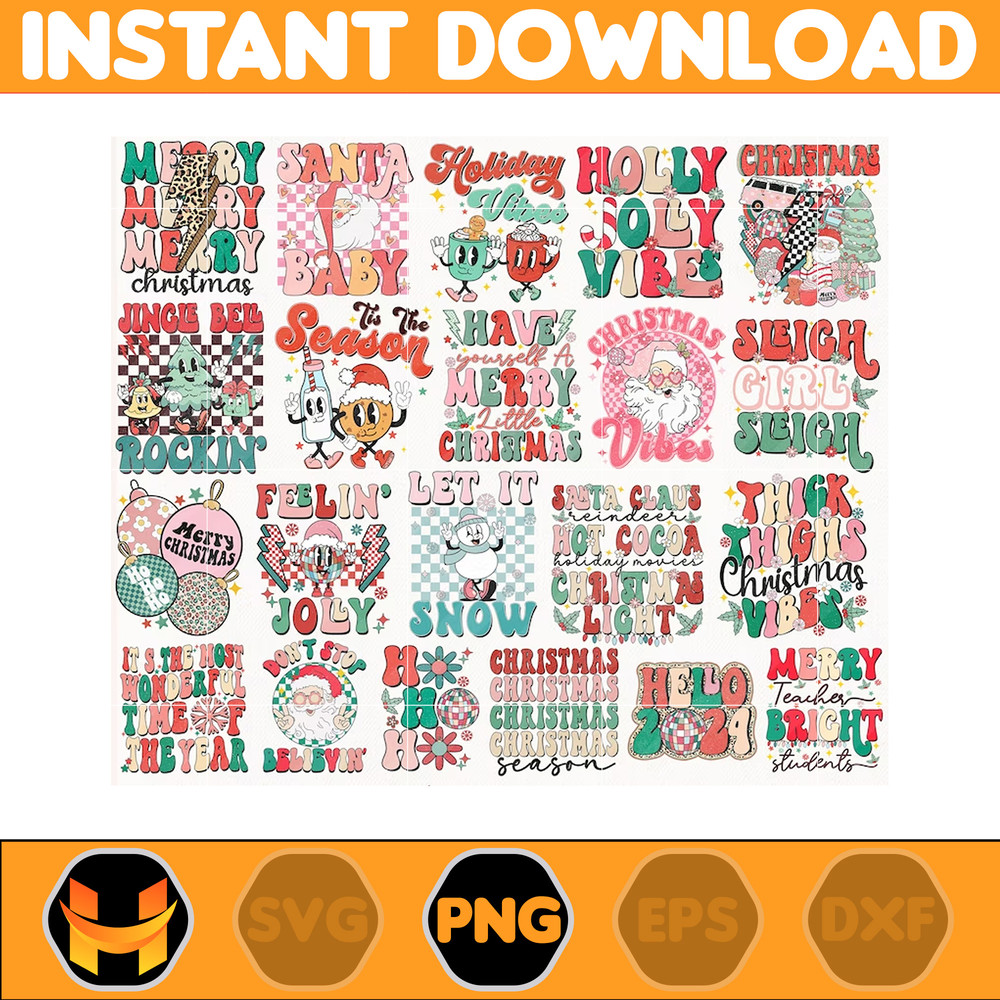 22 Retro Christmas png Bundle, pink Christmas png, pink christmas png bundle, christmas shirt design, christmas bundle ,pink santa png.jpg