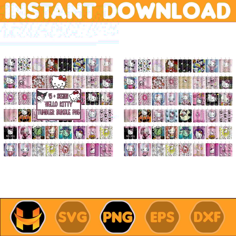 45+ Kitty Coffee Tumbler Bundle, Spring Flower Pink Cat PNG, 20oz Straight Skinny Wrap, Cartoon Tumbler, Tumbler Wrap, Full Tumbler Wrap.jpg