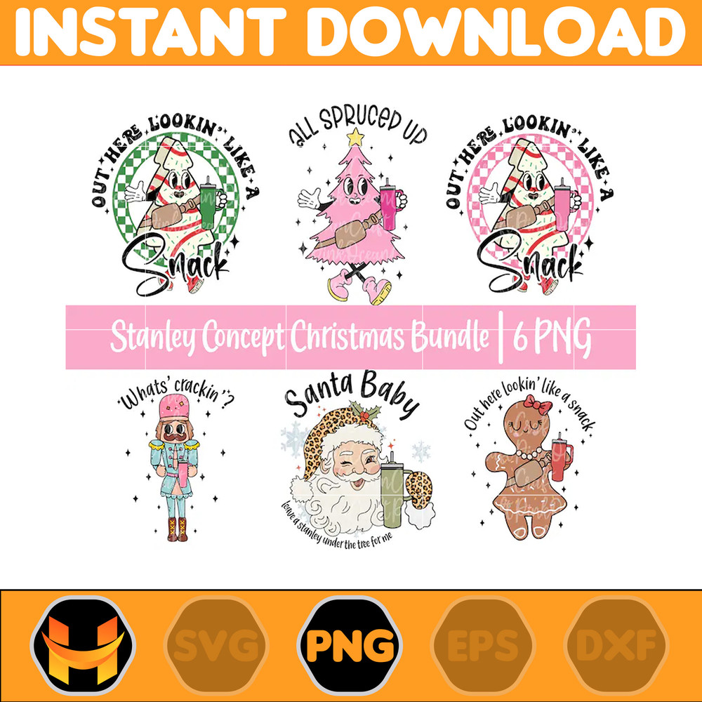 All Spruced Up Bougie Fir Life Bundle Stanley Tumbler Inspired Belt Bag PNG Sublimation Design Download Christmas Tree DTF Holiday Retro.jpg