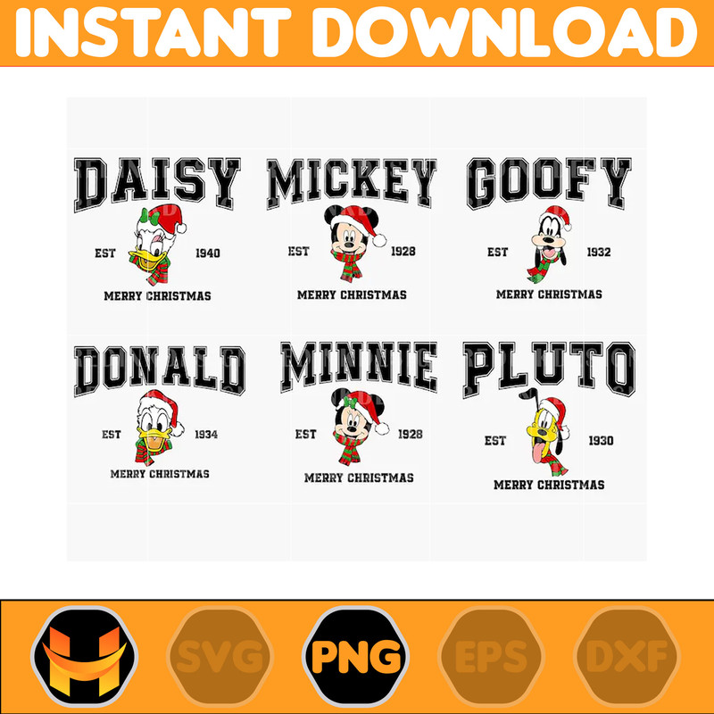 Bundle Christmas Mouse And Friend SVG, Christmas Season Svg, Christmas Squad Svg, Xmas Holiday Svg, Merry Christmas Svg, Digital Download.jpg