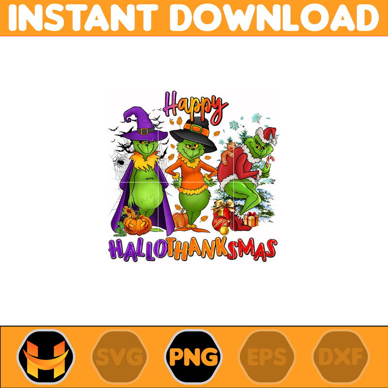 Happy Hallothanksmas Png, Halloween Png, Christmas Png, Thanksgiving Png, Sublimation Design Downloads.jpg