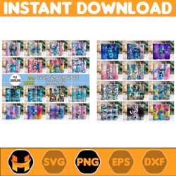 stitch tumbler wrap bundle, instant download 20oz tumbler png wraps design, digital lilo and stitch 20 oz skinny tumbler