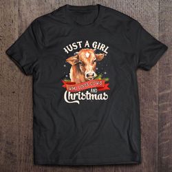 just a girl who loves dachshund and christmas tshirt