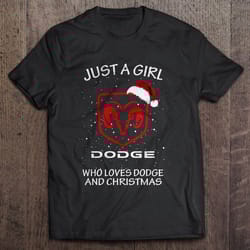 just a girl who loves dog and christmas tshirt