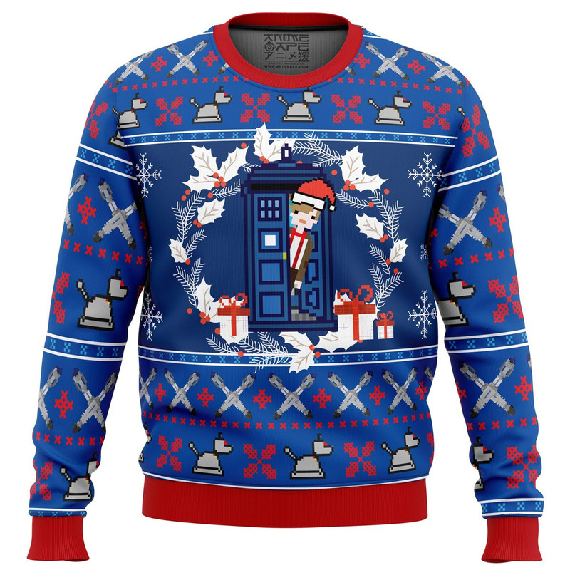 Doctor Who Tardis All Over Print Ugly Hoodie Zip 3D Hoodie 3D Ugly Christmas Sweater 3D Fleece Hoodie