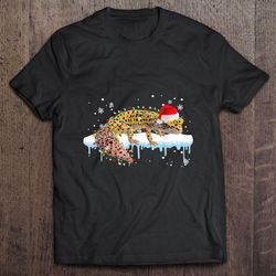 leopard plaid three glasses of wine christmas t-shirt