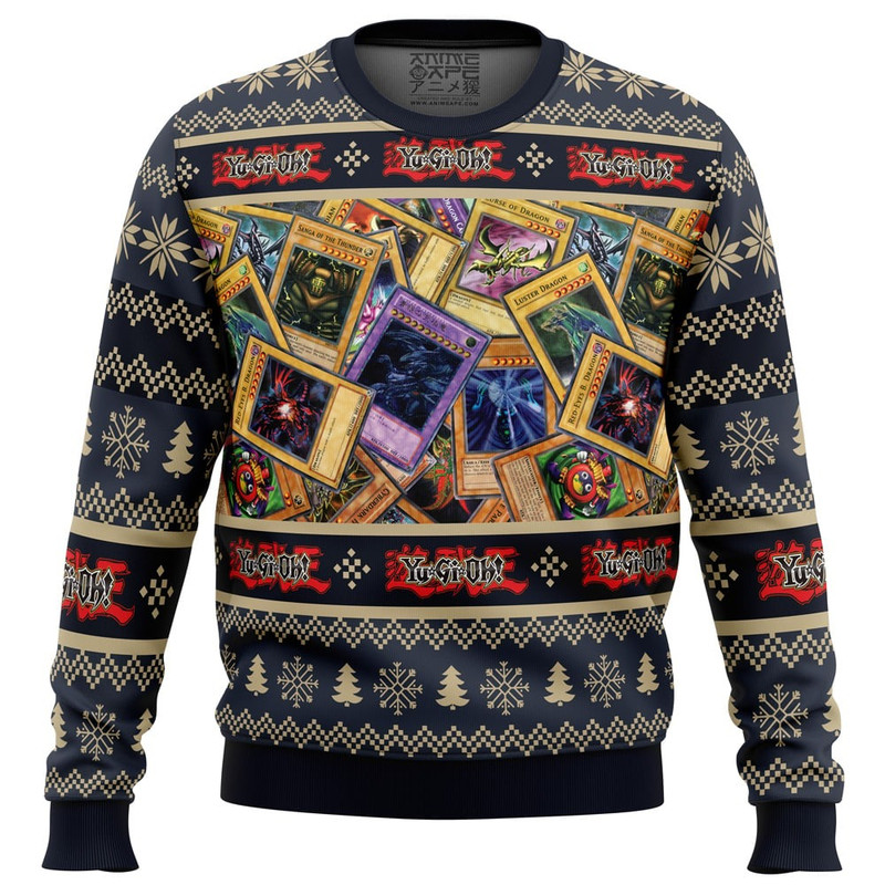 Trading Cards Yugioh All Over Print Ugly Hoodie 3D Zip Hoodie 3D Ugly Christmas Sweater 3D Fleece Hoodie
