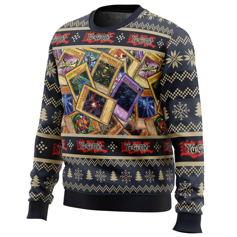Trading Cards Yugioh All Over Print Ugly Hoodie 3D Zip Hoodie 3D Ugly Christmas Sweater 3D Fleece Hoodie