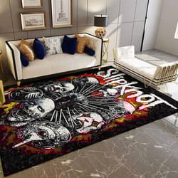 heavy metal band slipknot area rug &8211 music home decor &8211 homebeautyus