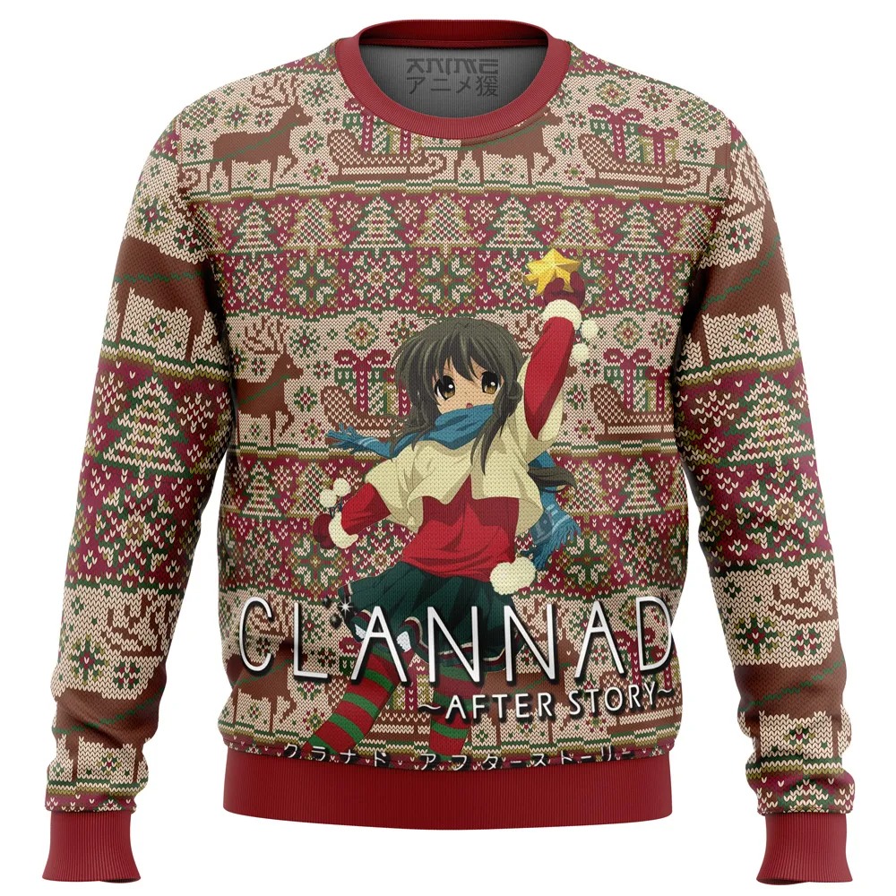 Clannad All OVer Print Ugly Hoodie 3D Zip Hoodie 3D Ugly Christmas Sweater 3D Fleece Hoodie