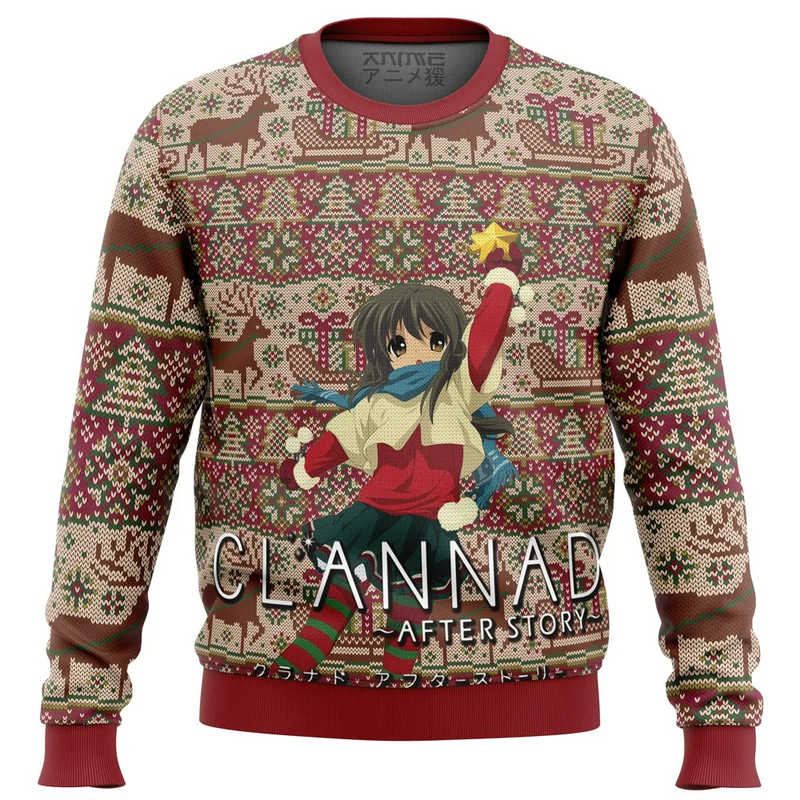Clannad All OVer Print Ugly Hoodie 3D Zip Hoodie 3D Ugly Christmas Sweater 3D Fleece Hoodie