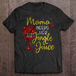 mama needs some jingle juice elf wine glass christmas v-neck t-shirt