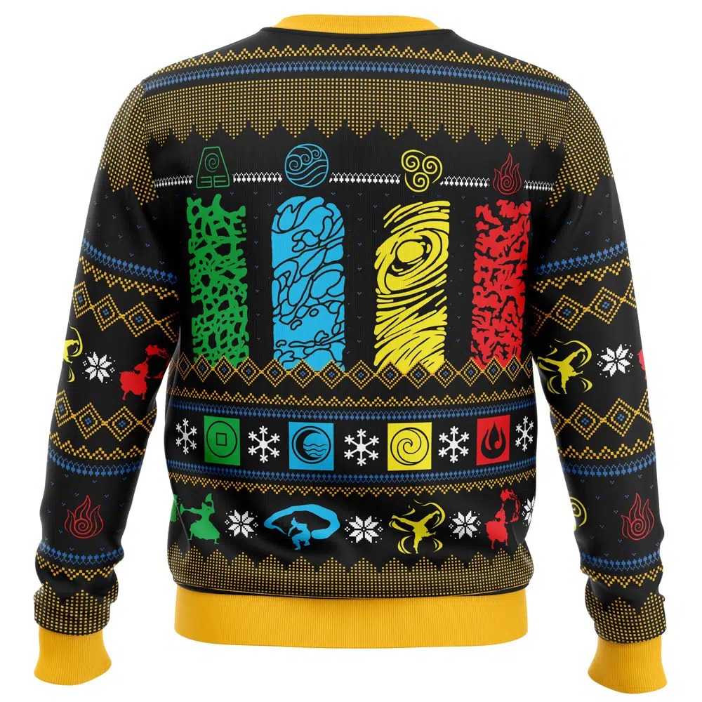 Christmas Avatar Last Airbender All OVer Print Ugly Hoodie 3D Zip Hoodie 3D Ugly Christmas Sweater 3D Fleece Hoodie