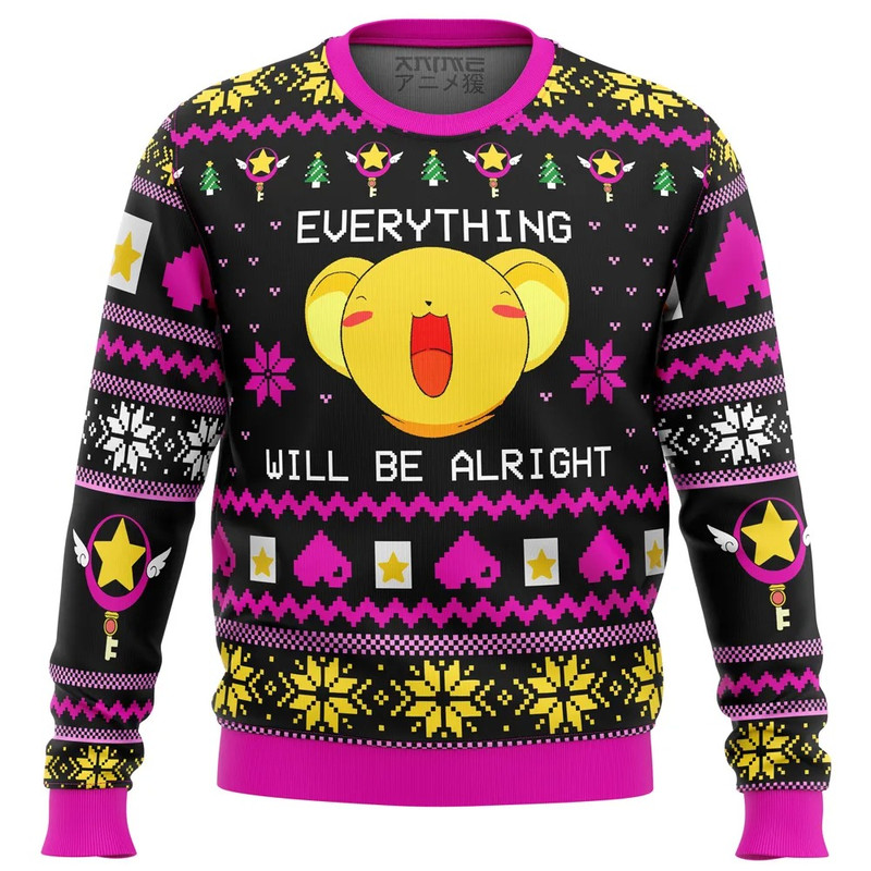 CARDCAPTOR SAKURA HAPPY All OVer Print Ugly Hoodie 3D Zip Hoodie 3D Ugly Christmas Sweater 3D Fleece Hoodie