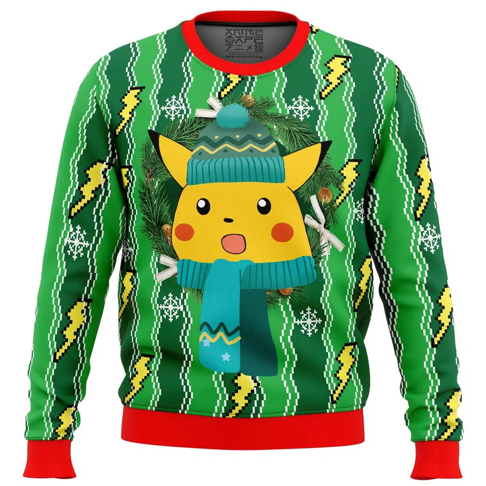 Pikachu Pokemon All OVer Print Ugly Hoodie 3D Zip Hoodie 3D Ugly Christmas Sweater 3D Fleece Hoodie