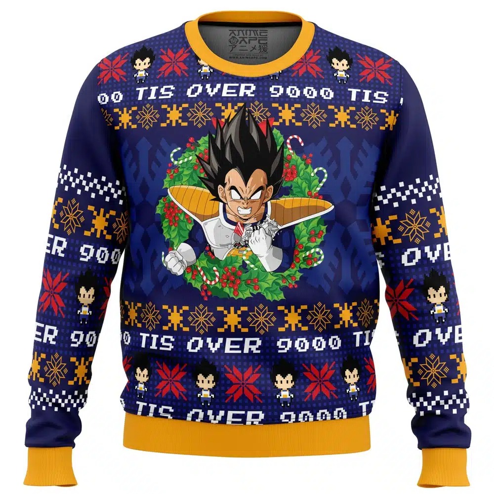 Tis Over 9000 Dragon Ball Z All Over Print Ugly Hoodie 3D Zip Hoodie 3D Ugly Christmas Sweater 3D Fleece Hoodie
