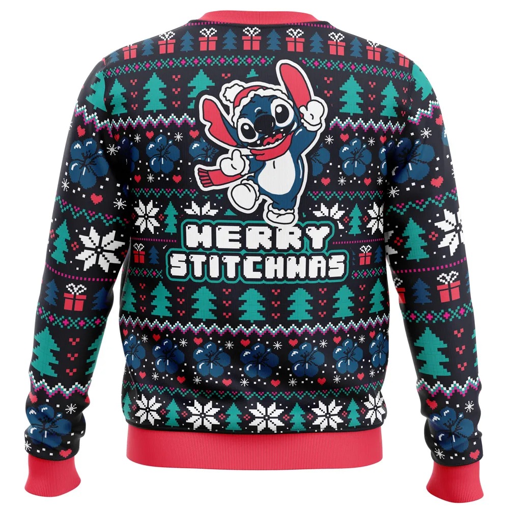 Merry Stitchmas Stitch All Over Print Ugly Hoodie 3D Zip Hoodie 3D Ugly Christmas Sweater 3D Fleece Hoodie