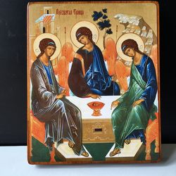 Authentic copy of Holy Trinity icon by Andrei Rublev | Size: 14 x 12 x 2 cm