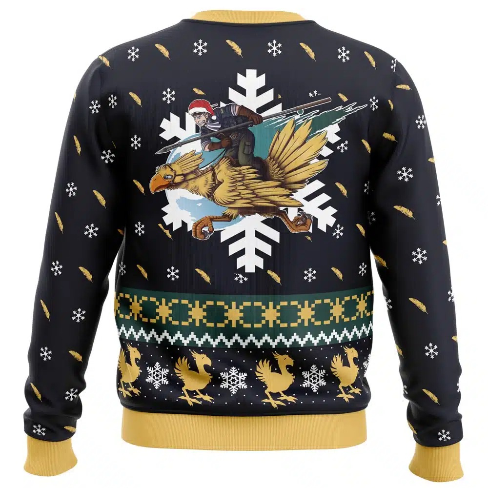 Chocobo Christmas Final Fantasy All Over Print Ugly Hoodie 3D Zip Hoodie 3D Ugly Christmas Sweater 3D Fleece Hoodie