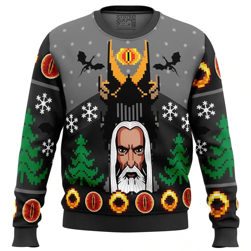 One Christmas to Rule Them All The Lord of the Ring Ugly Hoodie 3D Zip Hoodie 3D Ugly Christmas Sweater 3D Fleece Hoodie