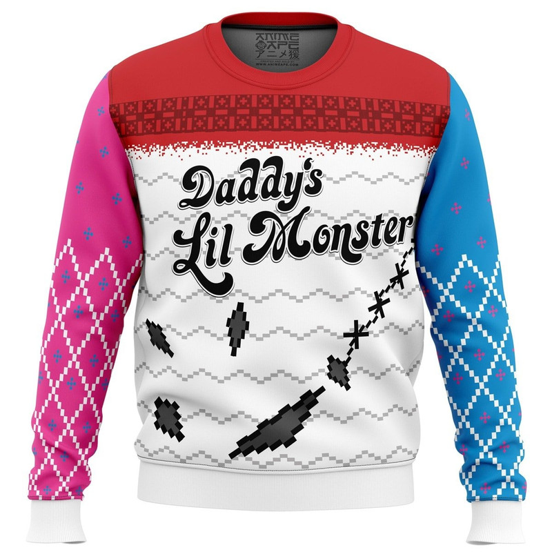 Harley Quinn Suicide Squad All Over Print Ugly Hoodie 3D Zip Hoodie 3D Ugly Christmas Sweater 3D Fleece Hoodie