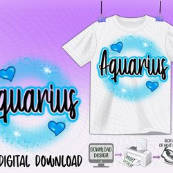 aquarius airbrush png- digital download