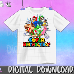mario birthday png-digital download