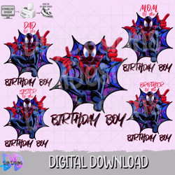 miles morales birthday png- family bundle - digital download